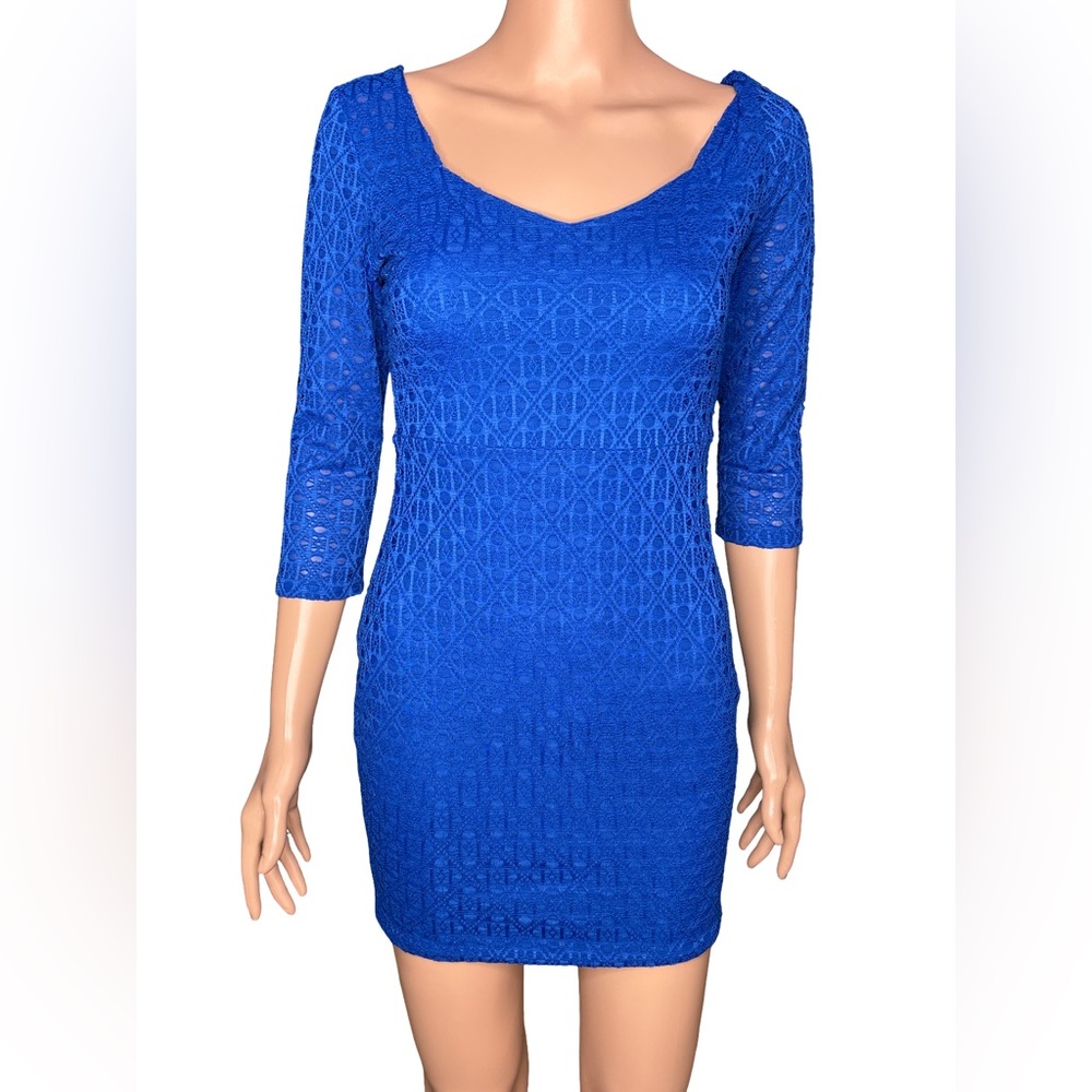 Charlotte Russe Blue Lace Mini Dress Small